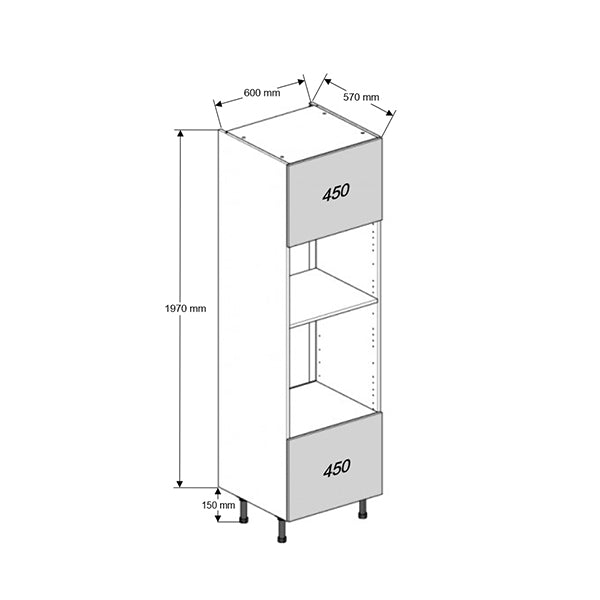 600 Standard Height Single Oven Housing Cabinet & 450 Microwave