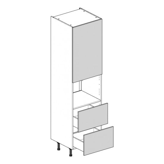 600 Tall Height Single 450h Microwave/Compact Housing Cabinet with 2-Pan Drawers