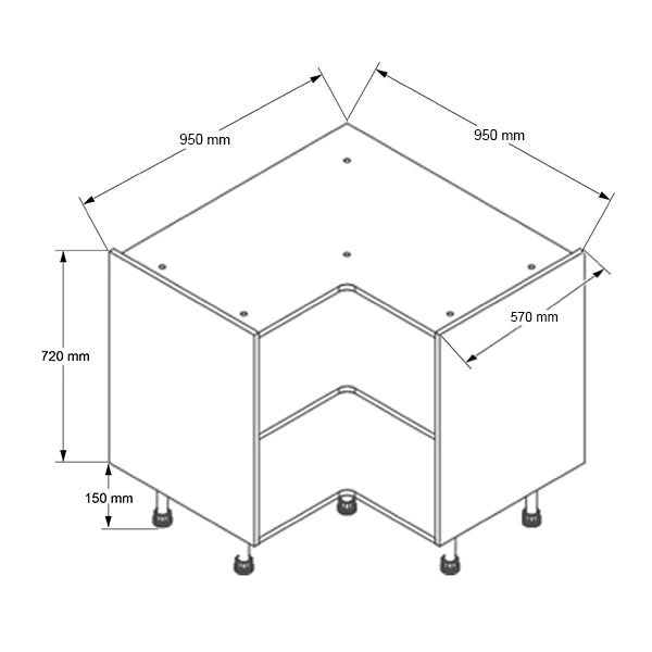 950mm Base Corner Cabinet