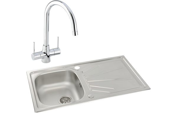 Abode Trydent 1B Inset Stainless Steel Sink & Nexa Tap Pack