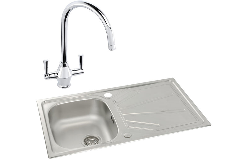 Abode Trydent 1B Inset Stainless Steel Sink & Astral Tap Pack