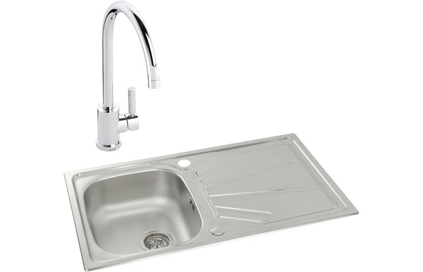 Abode Trydent 1B Inset Stainless Steel Sink & Atlas Tap Pack