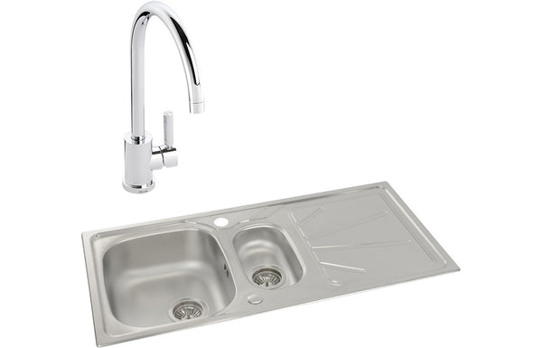 Abode Trydent 1.5B Inset Stainless Steel Sink & Atlas Tap Pack