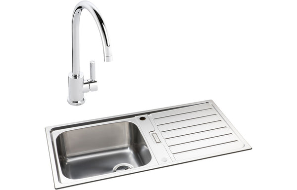 Abode Neron 1B Inset Stainless Steel Sink & Atlas Tap Pack