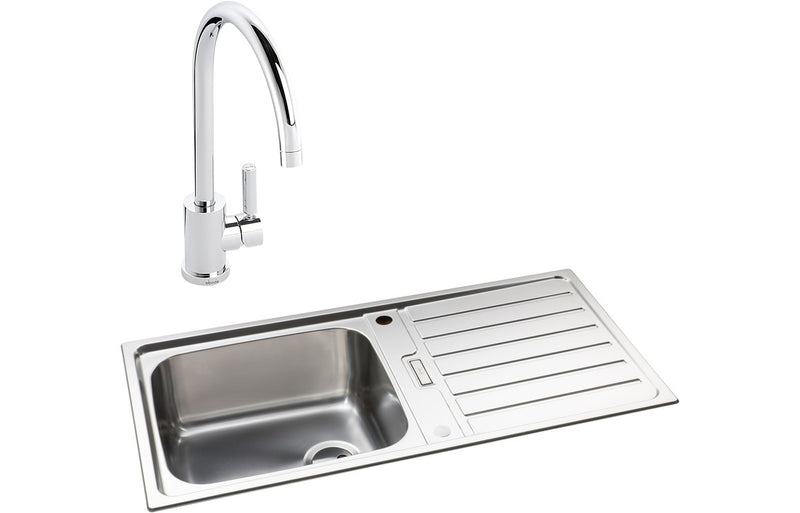 Abode Neron 1B Inset Stainless Steel Sink & Atlas Tap Pack