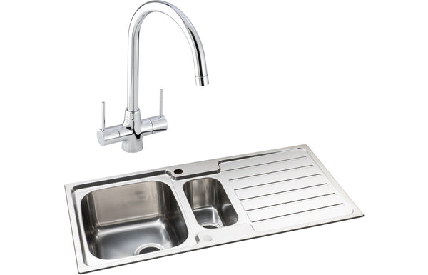 Abode Neron 1.5B Inset Stainless Steel Sink & Nexa Tap Pack