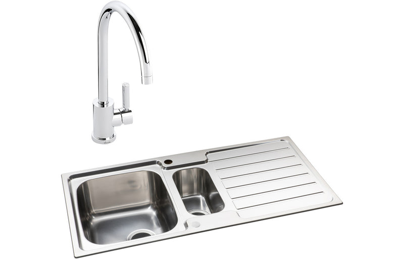 Abode Neron 1.5B Inset Stainless Steel Sink & Atlas Tap Pack