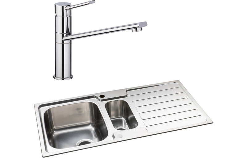 Abode Neron 1.5B Inset Stainless Steel Sink & Specto Tap Pack