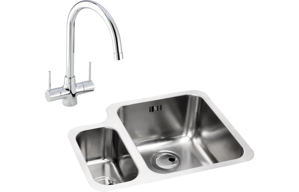 Abode Matrix 1.5B RHMB Undermount Stainless Steel Sink & Nexa Tap Pack