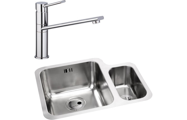 Abode Matrix 1.5B LHMB Undermount Stainless Steel Sink & Specto Tap Pack