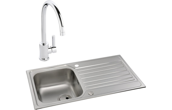 Abode Connekt 1B Inset Stainless Steel Sink & Atlas Tap Pack