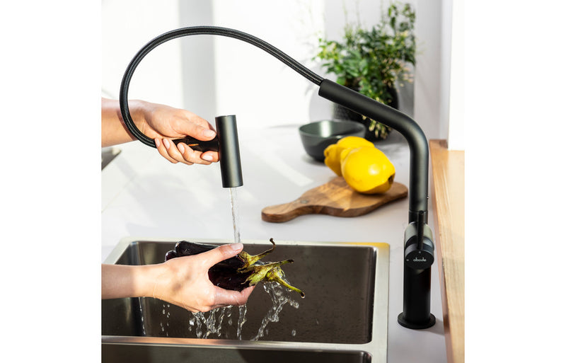 Abode Tubist T Single Lever Mixer Tap with Pull Out - Matt Black