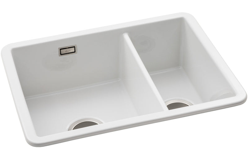 Abode Sandon 1.5B Ceramic Undermount/Inset Sink - White