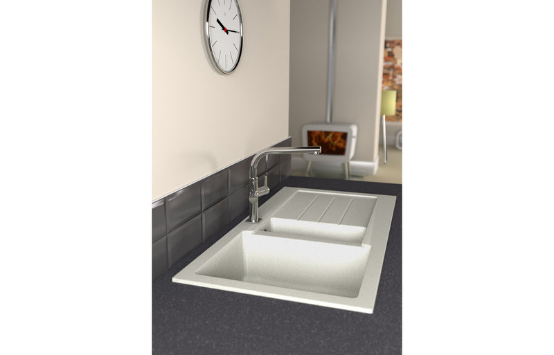 Abode Xcite 1.5B Inset Black Metallic Sink & Specto Tap Pack