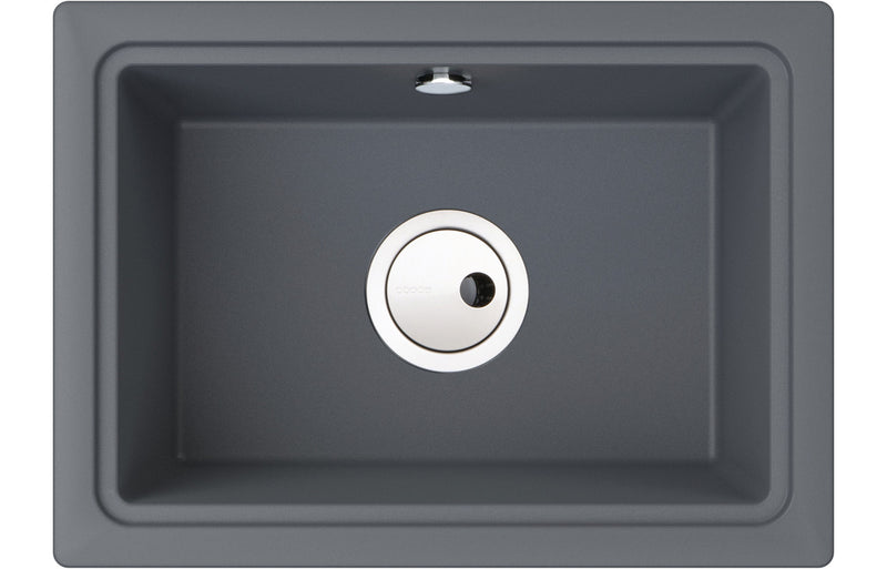 Abode Denton Compact 1B Undermount Sink - Grey Metallic