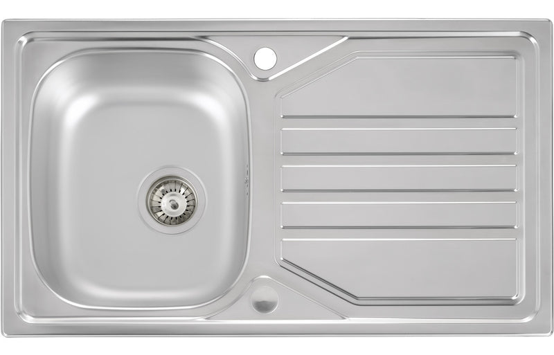 Abode Mikro 1B & Drainer Inset Sink (Boxed inc. waste) - Stainless Steel