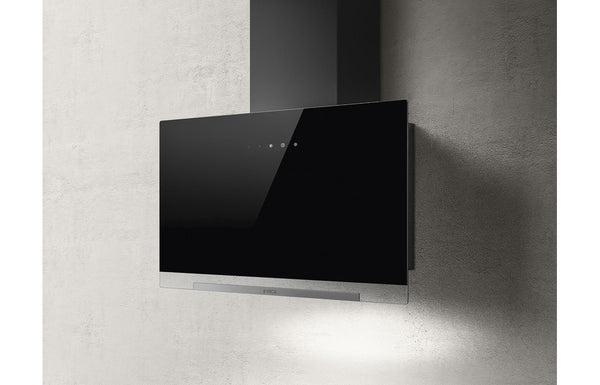 Elica Aplomb 90cm Chimney Hood - Black Glass