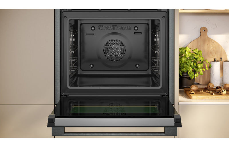 Neff N70 B24CR71G0B Single Pyrolytic Oven - Black with Graphite Trim