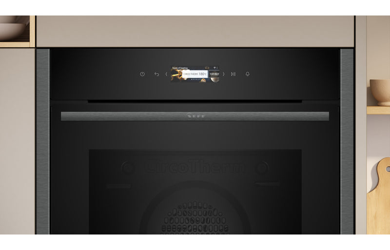 Neff N70 B24CR71G0B Single Pyrolytic Oven - Black with Graphite Trim