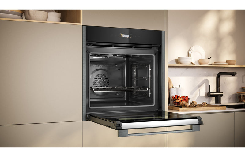 Neff N70 B24CR71G0B Single Pyrolytic Oven - Black with Graphite Trim