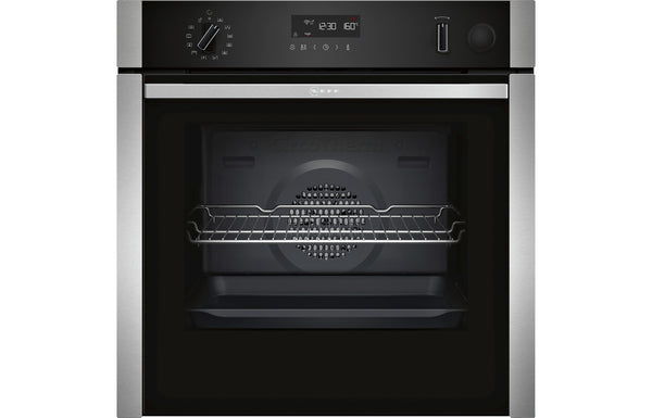 Neff N50 B3AVH4HH0B Single Slide & Hide Electric Oven with Added Steam - Stainless Steel