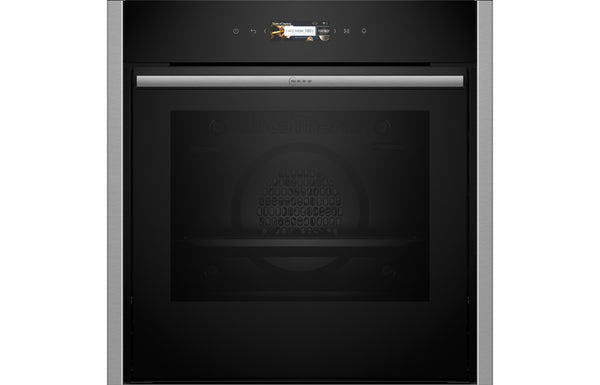 Neff N70 B54CR31N0B Single Slide & Hide Electric Oven - Black with Steel Trim