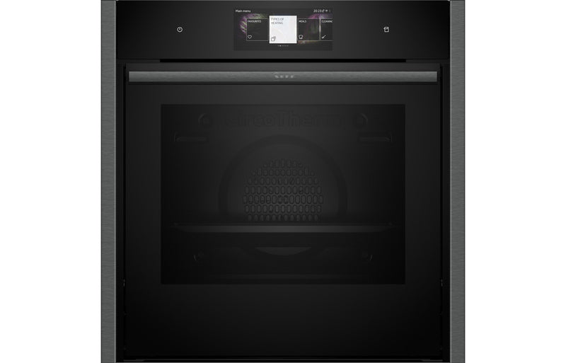 Neff N90 B64VT73G0B Single Slide & Hide Pyrolytic Oven with Steam - Black with Graphite Trim