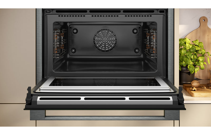 Neff N90 C24MS71G0B Compact Pyrolytic Oven & Microwave - Black with Graphite Trim