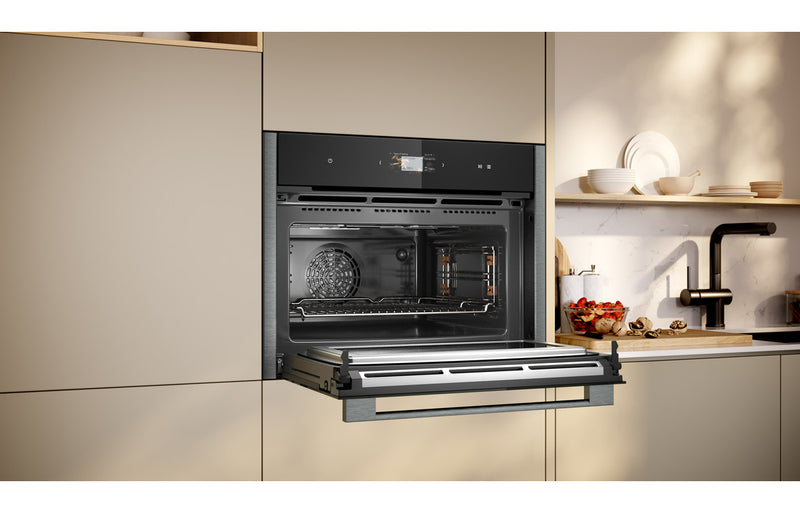 Neff N90 C24MS71G0B Compact Pyrolytic Oven & Microwave - Black with Graphite Trim