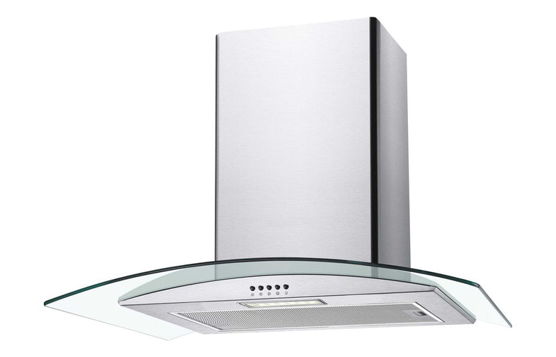 Candy CGM70NX 70cm Curved Glass Chimney Hood - Stainless Steel & Glass