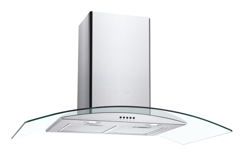 Candy CGM90NX/1 90cm Curved Glass Chimney Hood - Stainless Steel & Glass