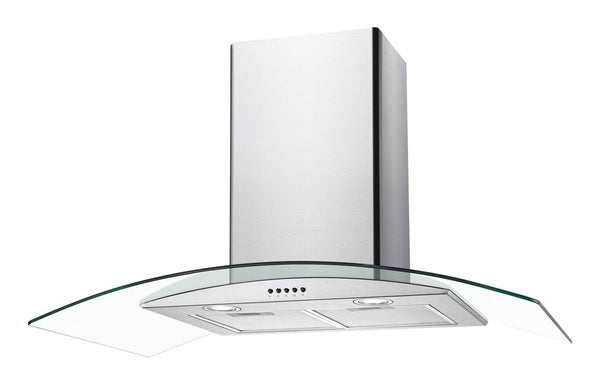 Candy CGM90NX/1 90cm Curved Glass Chimney Hood - Stainless Steel & Glass