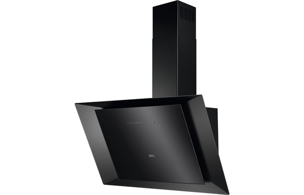 AEG DVK6981HB 90cm Vertical Chimney Hood - Matt Black & Black Glass