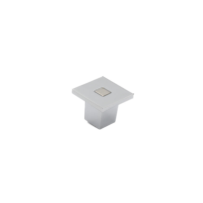 Insert Square Knob Chrome/Brushed Nickel