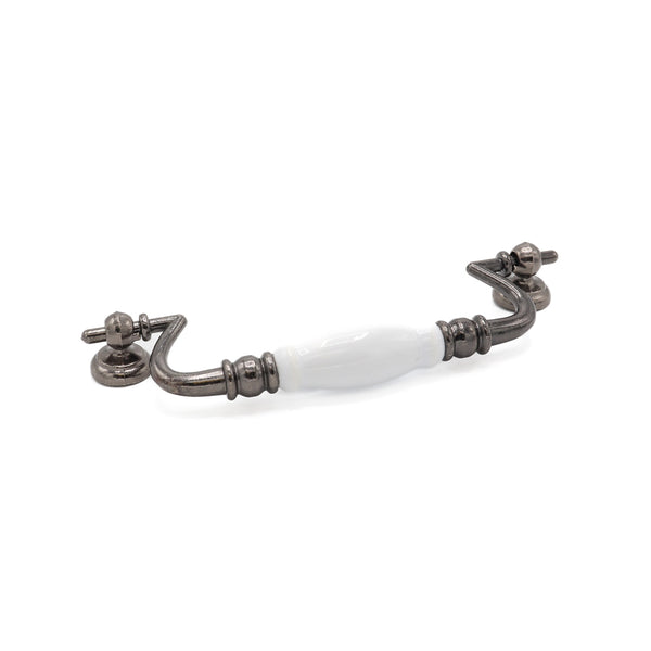 Ceramic Drop Handle Pewter/White