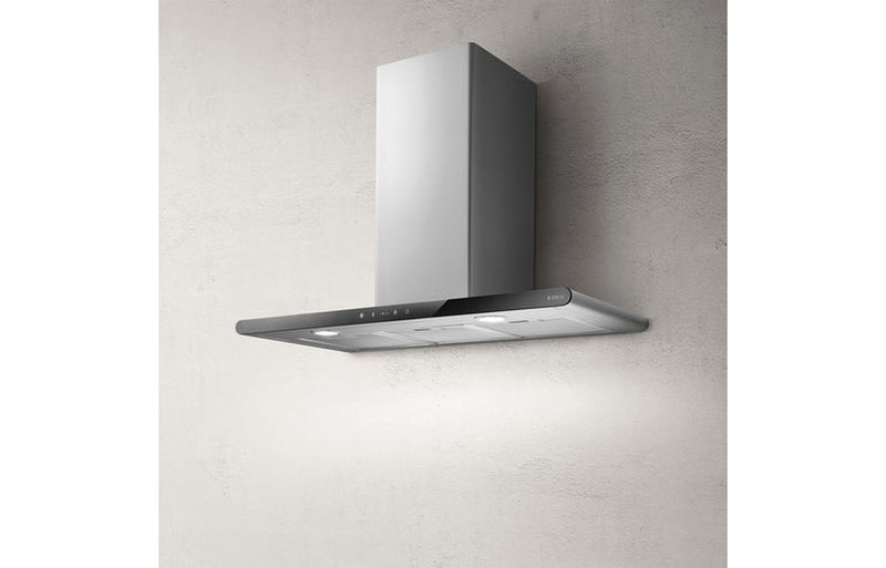 Elica Galaxy LED 80cm Chimney Hood - Stainless Steel & Black Glass