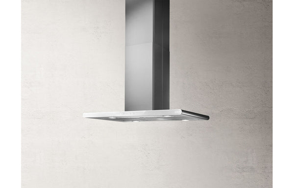 Elica Galaxy 90cm Island Hood - Stainless Steel & White Glass