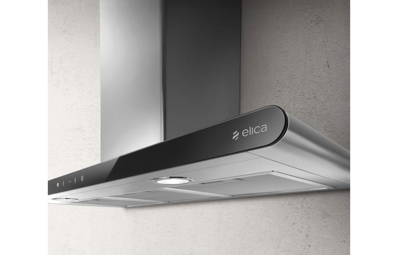 Elica Galaxy LED 80cm Chimney Hood - Stainless Steel & Black Glass