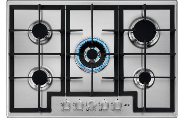 AEG HGB75400SM 75cm Gas Hob - Stainless Steel