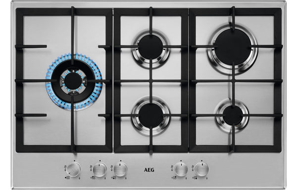 AEG HGB75500SM 75cm Gas Hob - Stainless Steel