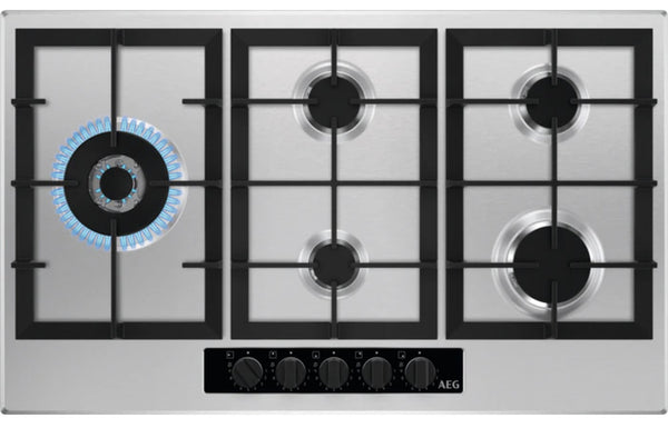 AEG HGB95522YM 90cm Gas Hob - Stainless Steel