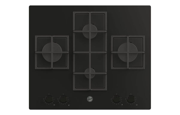 Hoover H500 HVG6DC5B 60cm Gas Hob - Black Glass