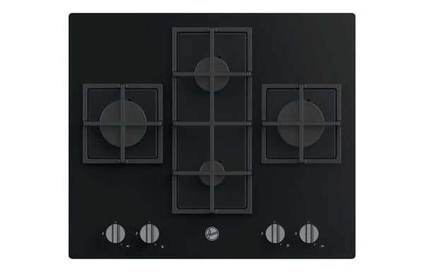 Hoover H300 HVG6DK3B 60cm Gas on Glass Hob - Black Glass