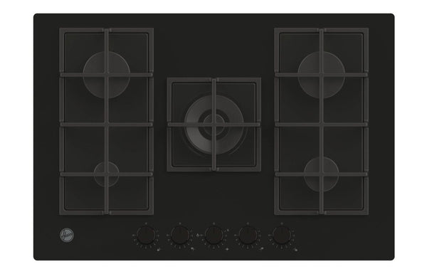 Hoover H500 HVG74WC5B 75cm Gas Hob - Black Glass