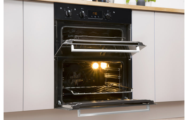 Indesit IDU 6340 BL Built-under Double Electric Oven - Black