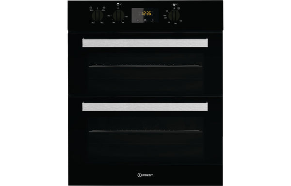 Indesit IDU 6340 BL Built-under Double Electric Oven - Black