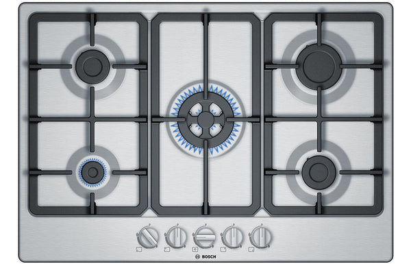 Bosch Series 4 PGQ7B5B90 75cm Gas Hob - Stainless Steel