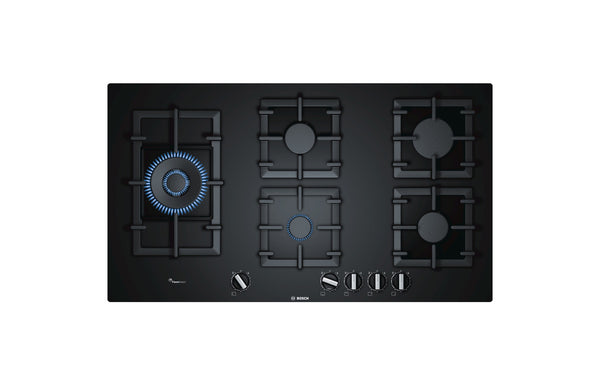 Bosch Series 6 PPS9A6B90 90cm Gas Hob - Black Glass