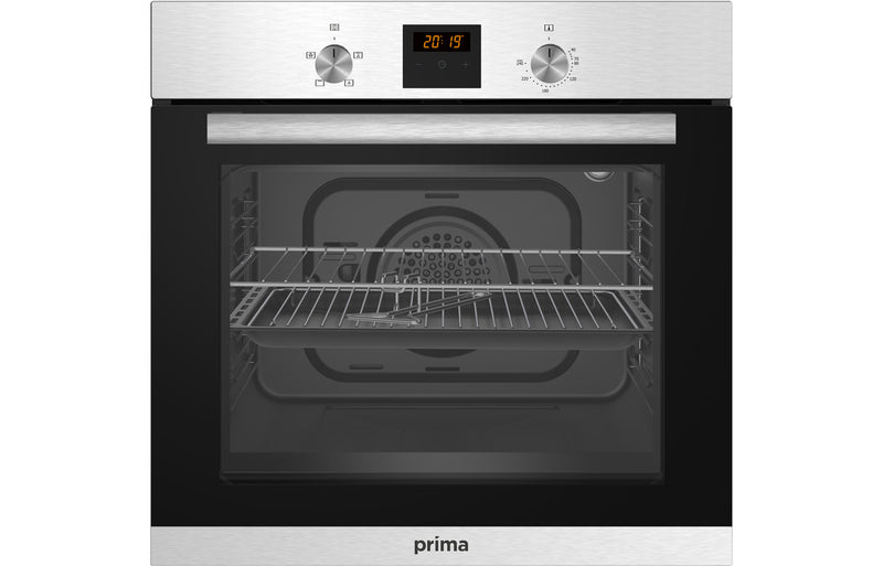 Prima Oven Gas Hob & Curved Glass Chimney Hood Pack - Stainless Steel