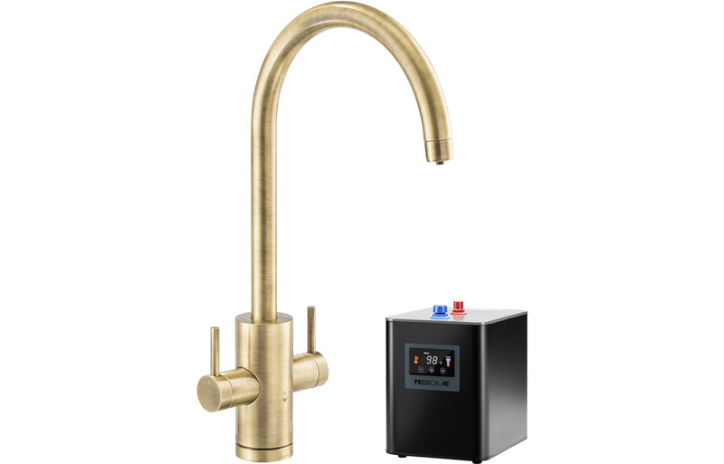 Abode Profile 4 IN 1 Monobloc Tap & Proboil.4E Tank - Antique Brass